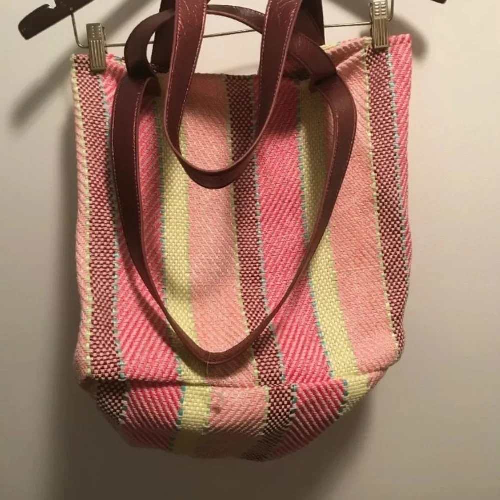 New Anthropologie cotton blend woven tote bag